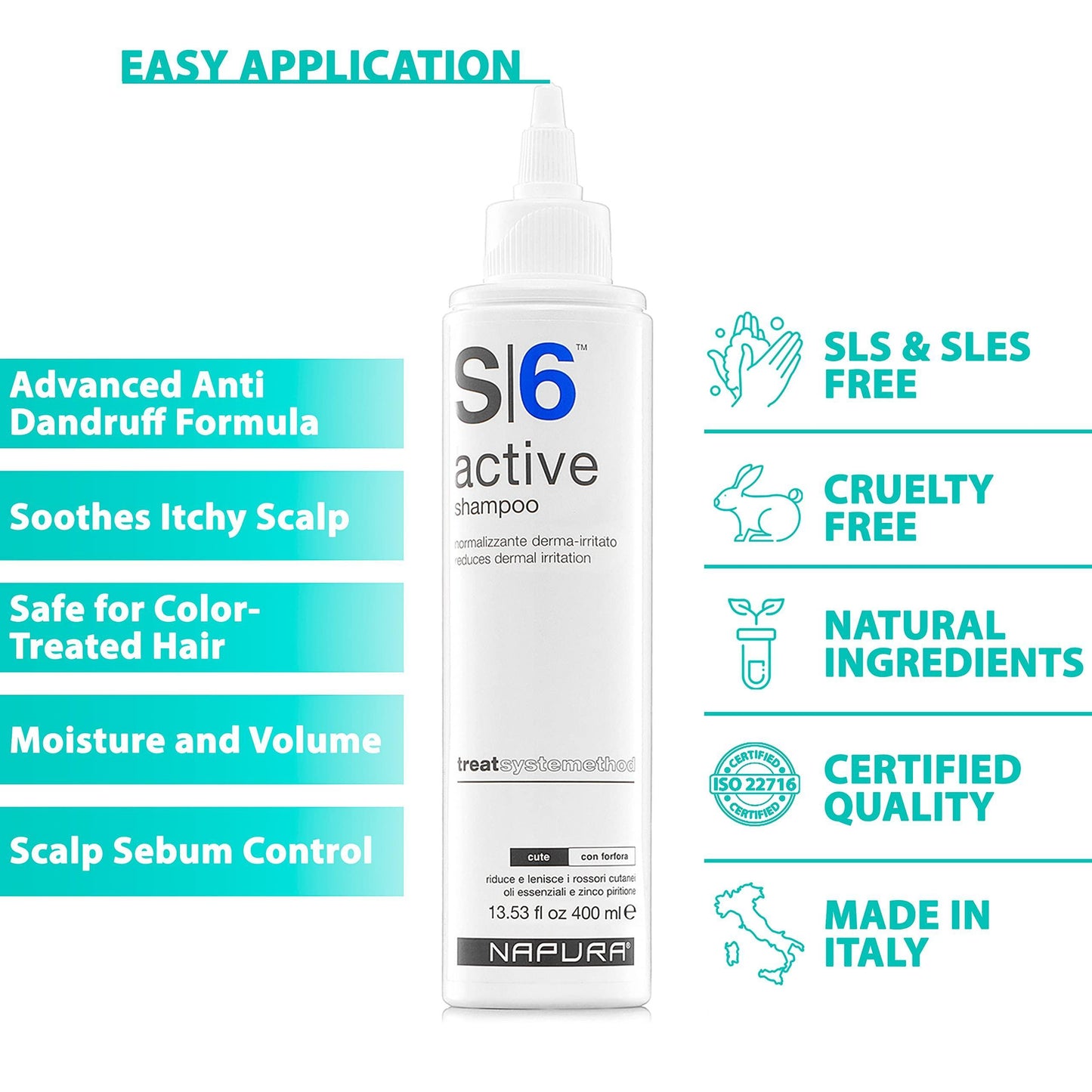 S6 Active Professional Anti Dandruff Shampoo with Tea Tree Oil 1%