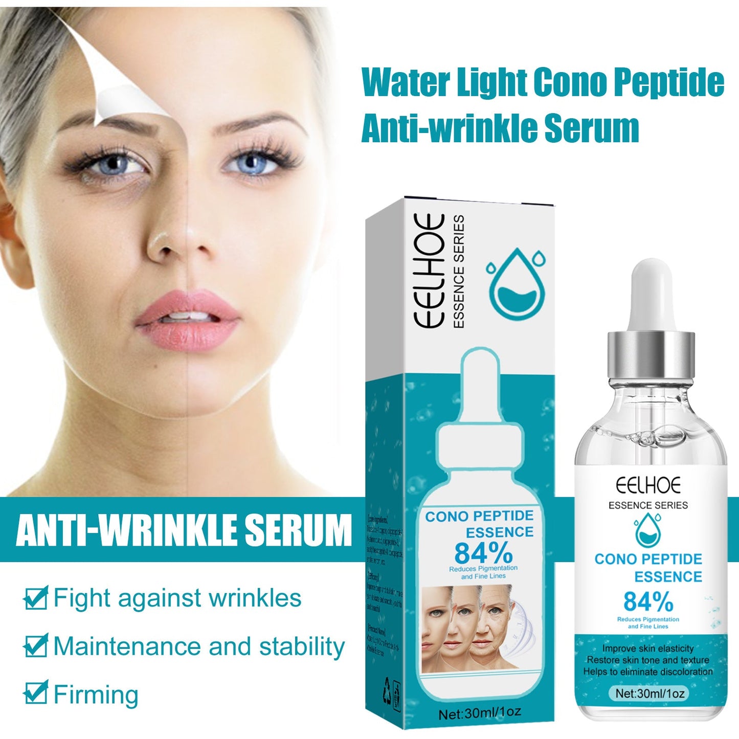 EELHOE Hydroconus Peptide Anti-Wrinkle Serum, Skin Repair Crow's Feet