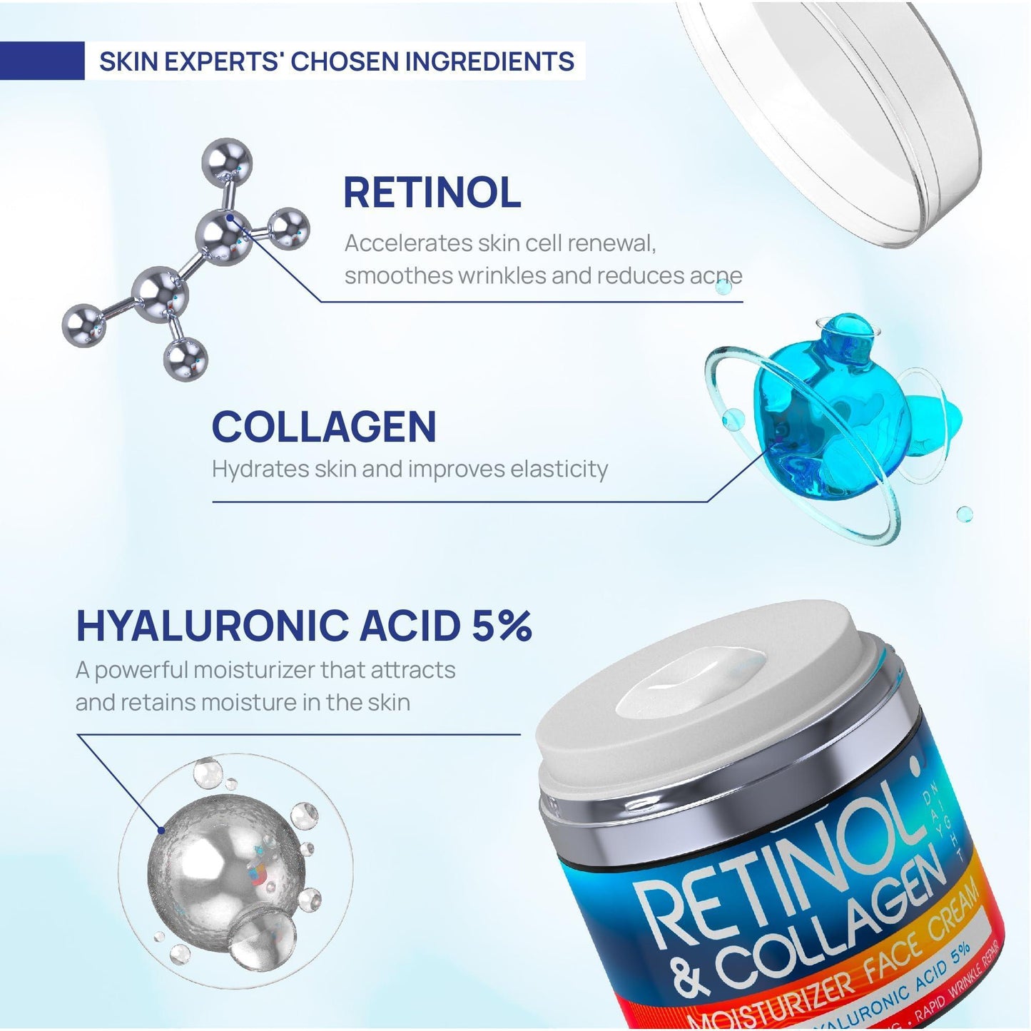 Retinol Cream for Face Collagen and Retinol Moisturizer with