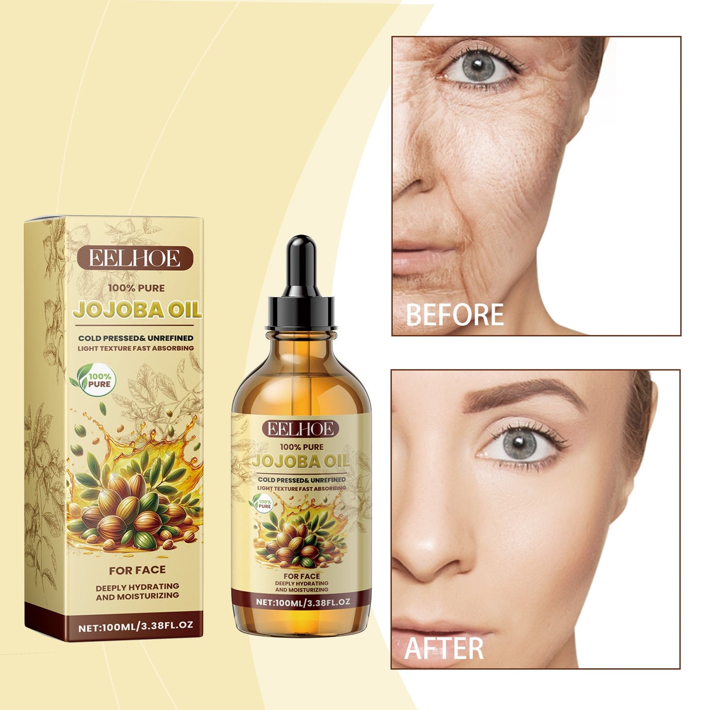 Eelhoe Jojoba Face Essential Oil, Facial Moisturizing, Moisturizing,
