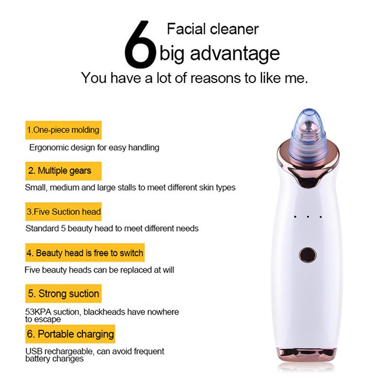 Pore Vacuum Blackhead Remover Suction Acne Peeling Pore Face Cleanser