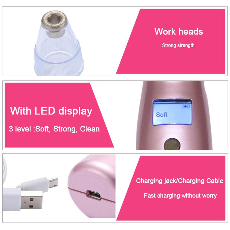 Face Pore Cleaner Blackhead Remover Vacuum Comedo Suction Diamond