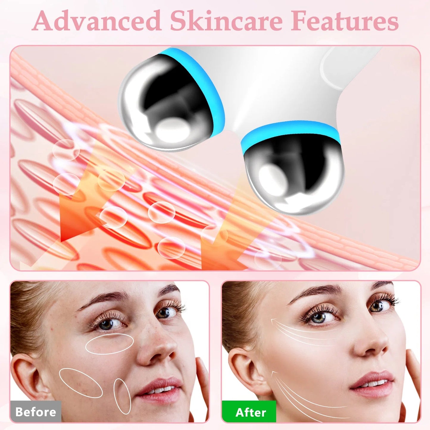Anti Aging And Wrinkles Microcurrent Facial Device, Boost Skin Care